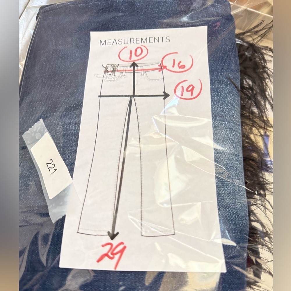 For The Republic Blue Flare Jeans with Fringe Detail - Picture 6 of 6